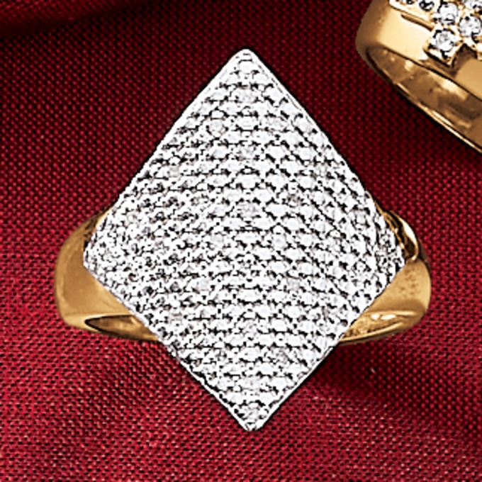Diamond-Shaped Diamond Ring, , large