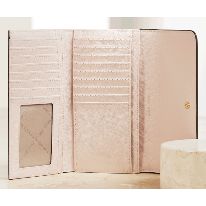 Michael Kors Jet Set Trifold Wallet, Pink, large