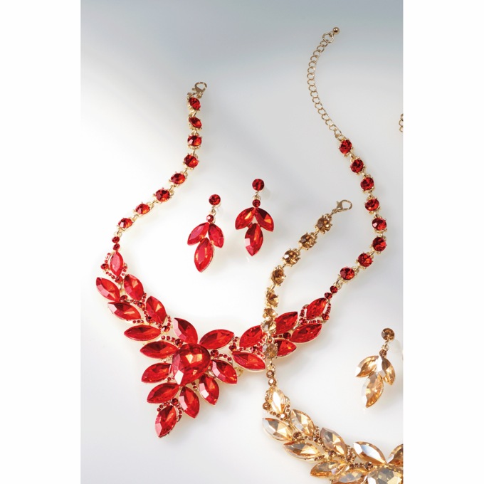 Crystal Marquise/Pear Necklace & Earring Set, , large