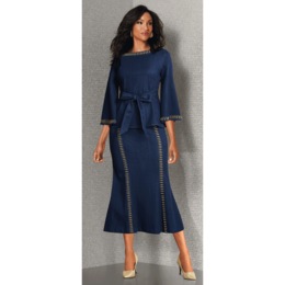 London Denim Skirt Suit, , large