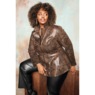 Faux-Snakeskin Peplum Jacket, , large