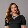 Houndstooth Fabric Necklace, , large