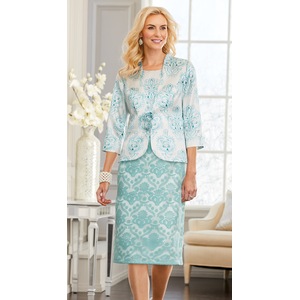 Grace Print & Lace Jacket Dress, , large