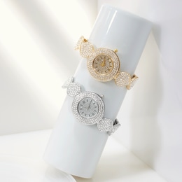 Crystal Round/Swirl Bracelet Watch, , large