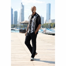 Stacy Adams Oval Stripe Pant Set, , large