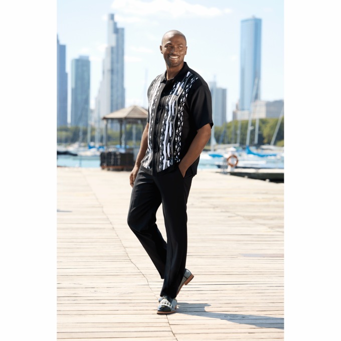 Stacy Adams Oval Stripe Pant Set, , large