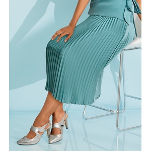Charmeuse Pleated Skirt, , large