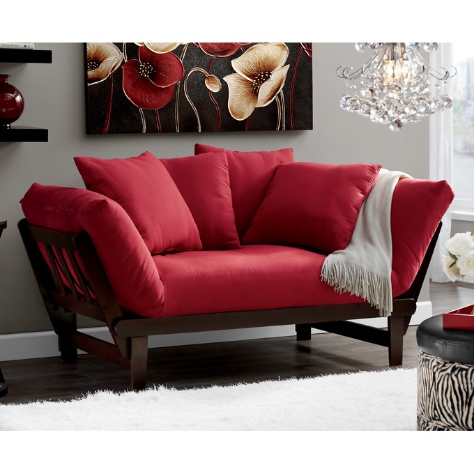 Lounger Sofa Bed, Red, large