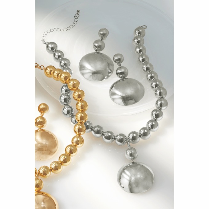 Round/3-D Necklace & Earring Set, , large