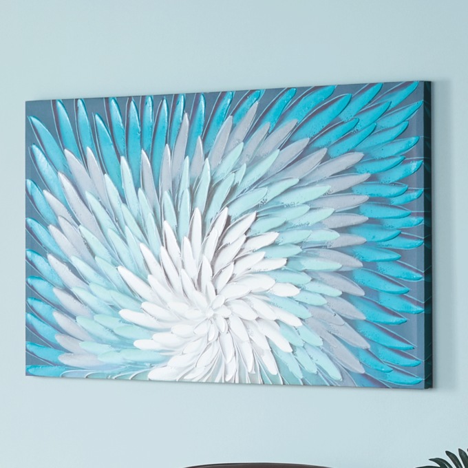Modern Teals Textured Wall Art, , large