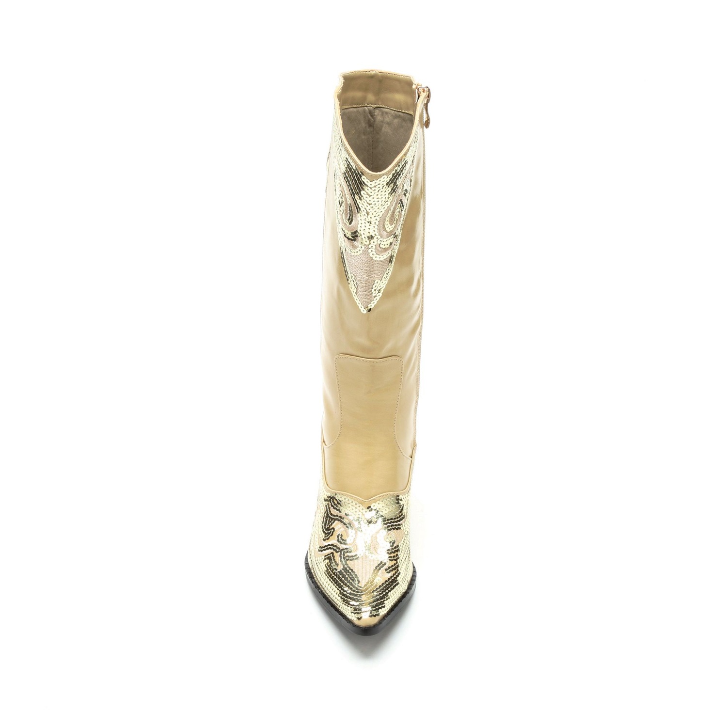 sequin biker boots