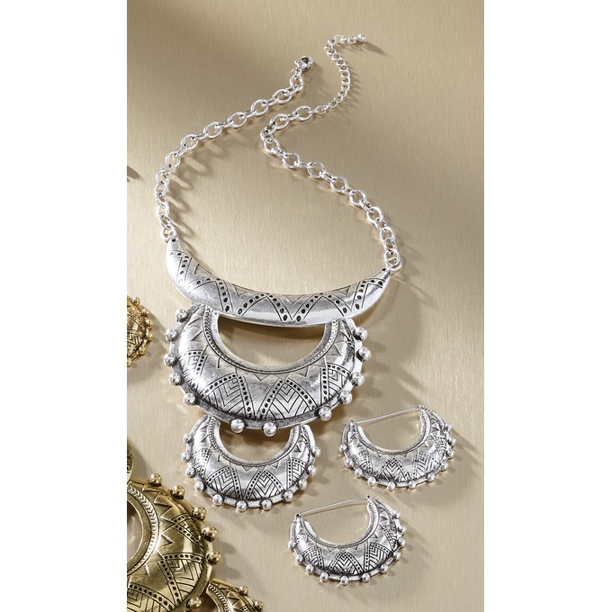 Pattern Necklace and Earring Set, , large