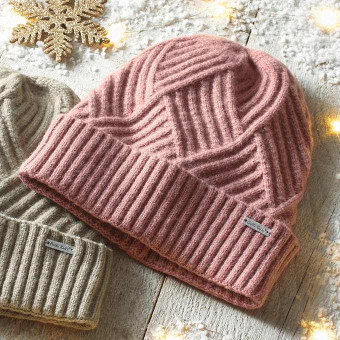 Britts Classic Rib Knit Beanie, Pink, large