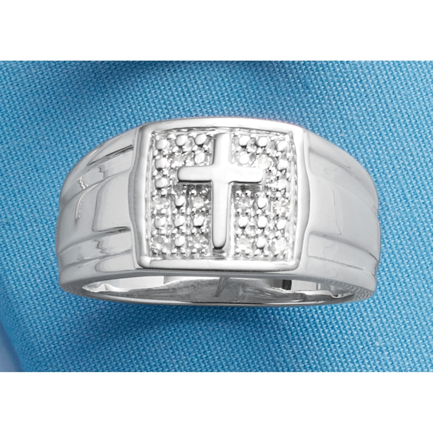 Diamond Men's Cross Ring Midnight Velvet