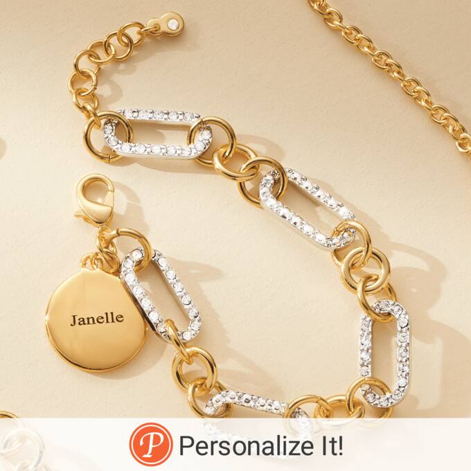 Personalized Crystal/Link Bracelet, , large