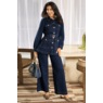 Della Utility-Style Denim Pant Outfit for Women with Pockets and Belt, , large