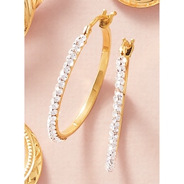 10K Gold Round Hoops, , large