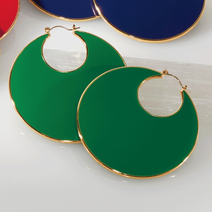 Color Enamel Hoops, , large