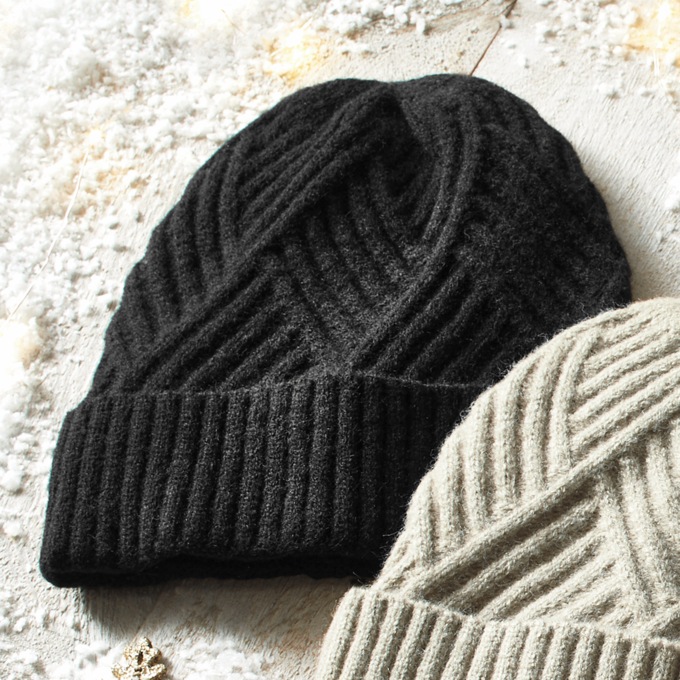 Britts Classic Rib Knit Beanie, Black, large