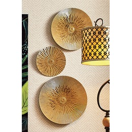 3-Piece Gold Medallion Art, , large