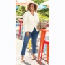 Faux-leather blazer, White, large
