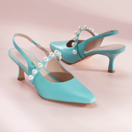Pearl-Strapped Slingback, , large
