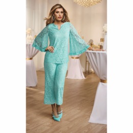 Lace Ruffle-Trim Pant Set, , large