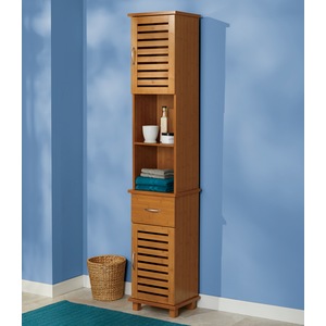 Bamboo Tall Towel Cabinet, , large