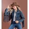 Denim Fringe Jacket, , large