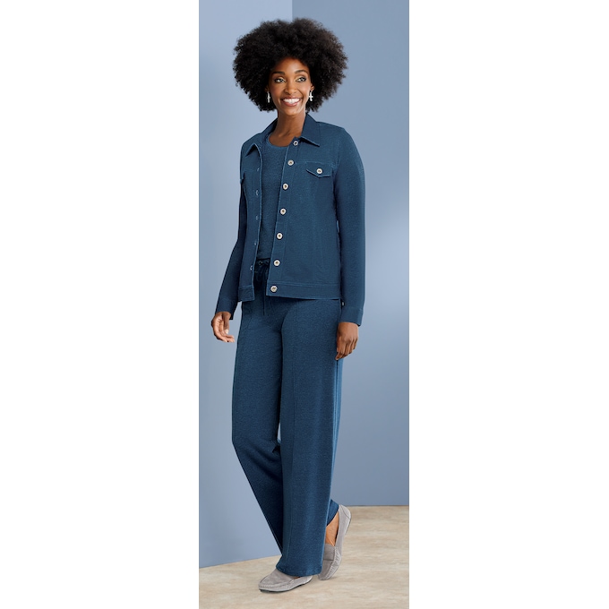 Opal Short Jacket, Heather Ombre Blue, large