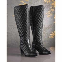 Midnight Velvet Quilted Front-Zip Boot, , large
