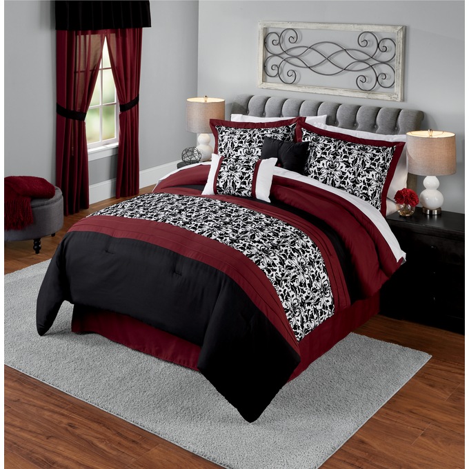 Camden Flocked 10-Piece Bed Set, , large