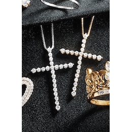 Lab-Created Diamond Cross Pendant  - .50 CTTW, , large