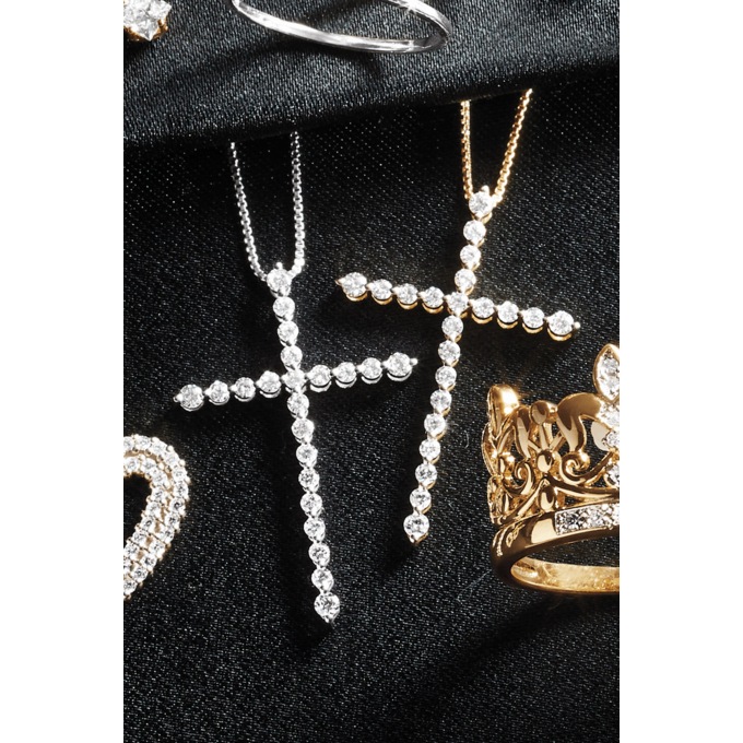 Lab-Created Diamond Cross Pendant  - .50 CTTW, , large