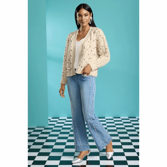 Amari Pearl Cardigan, , large