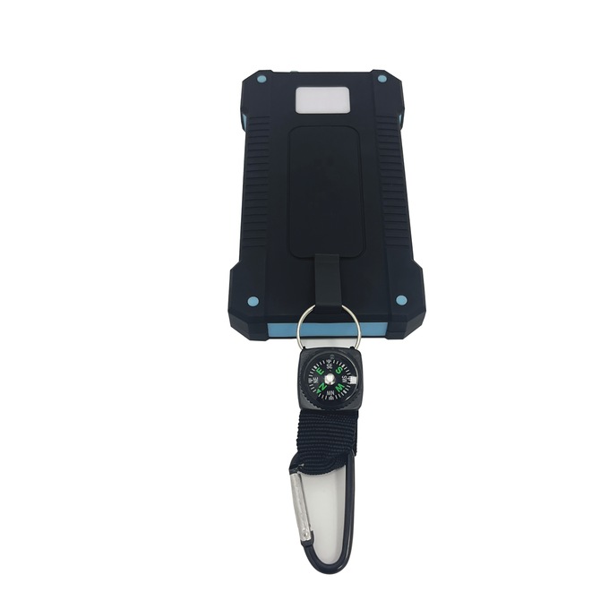 10,000mAh Solar Power Bank, Blue Black, large