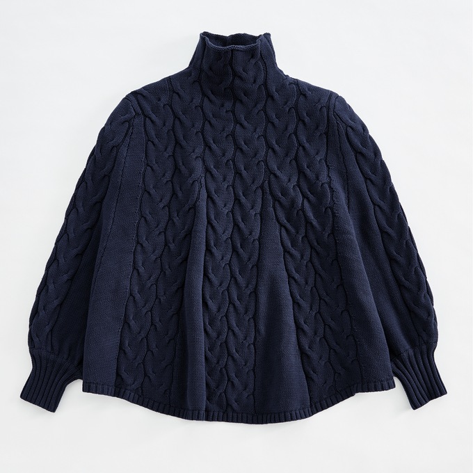 Denise Cable Poncho Sweater, , large