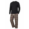 Value 2-Piece Men's PJ Set with Crew Top and Plaid Bottoms, , large