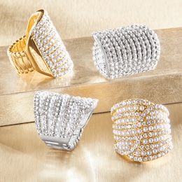 Jeweled Stretch-Band Ring, , large