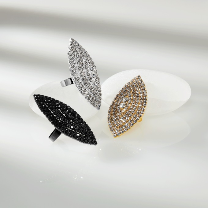 Crystal Marquise Cluster Ring, , large