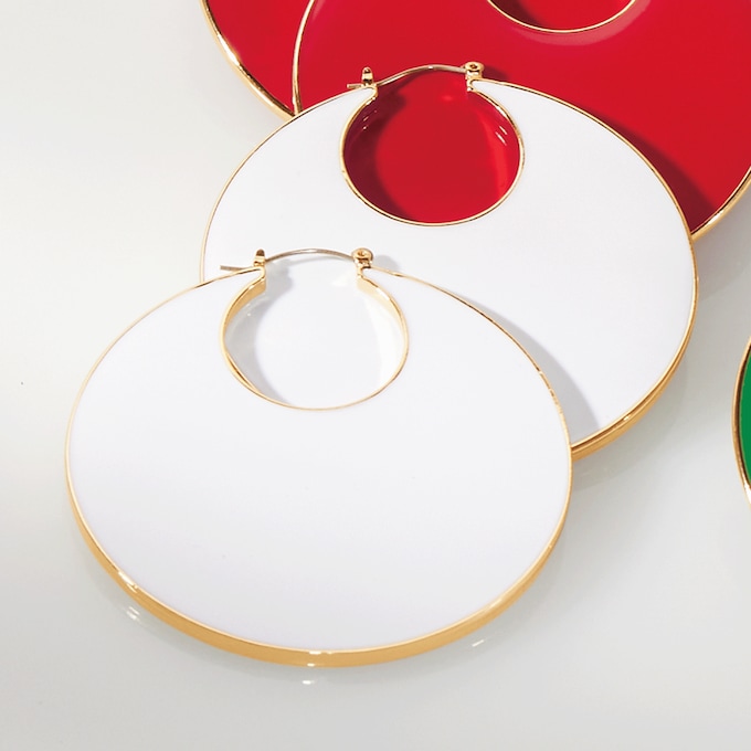 Color Enamel Hoops, , large