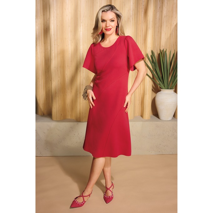 Nylda Knit A-Line Dress, , large