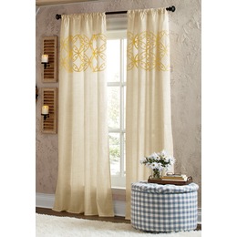 Towel-Embroidered Linen Print Panel, , large