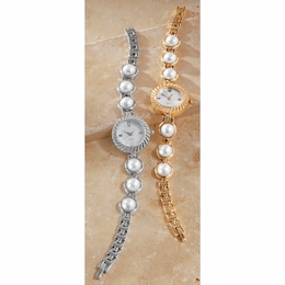 Link/Faux-Pearl Watch, , large