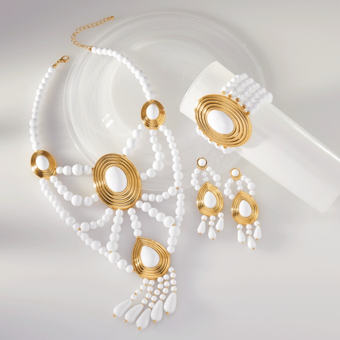 White Bead Jewelry Collection, , large