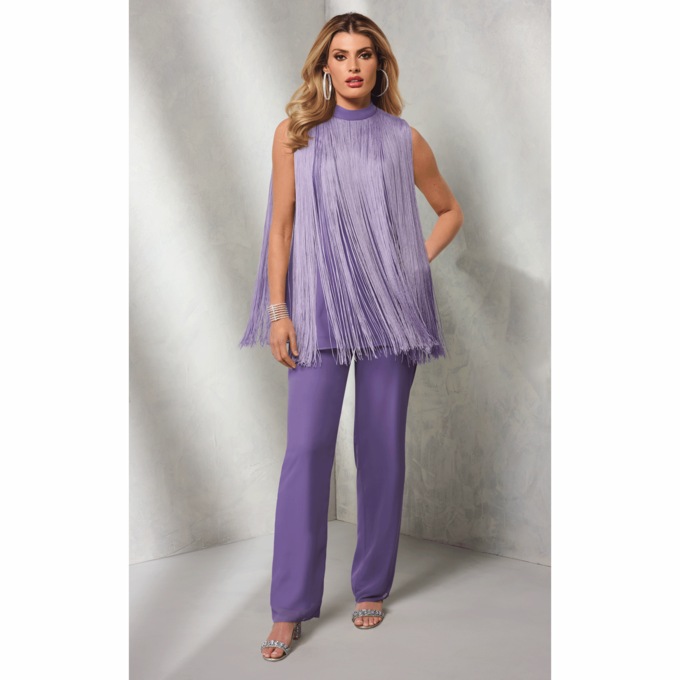 Too Far Out Fringe Pant Set, , large