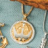 Diamond Two-Tone Holy Spirit Pendant, , large