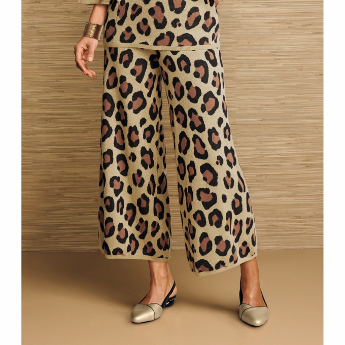 Jayda Jacquard Zebra-Print Pant, , large